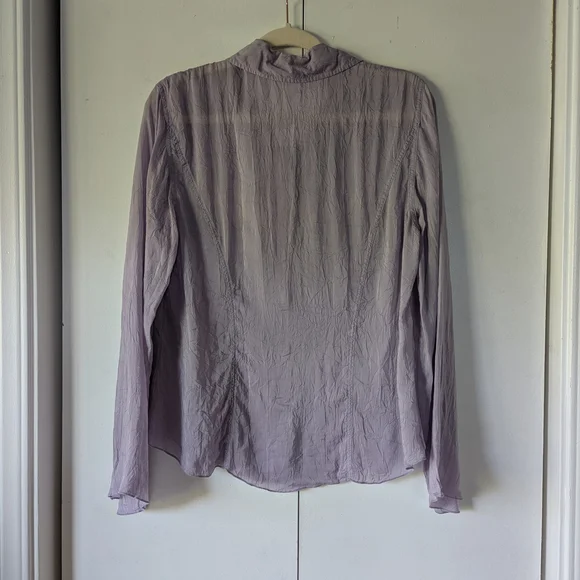 J. Jill Lavender Embroidered Button-Up Blouse - Picture 3 of 5